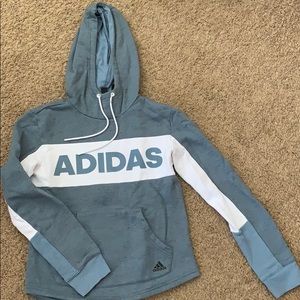 blue Adidas hooded sweatshirt